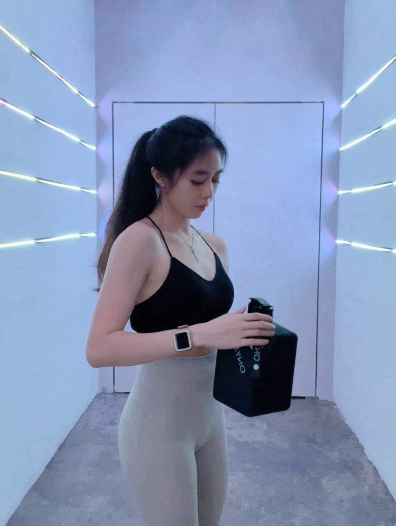 Female peak performance biohacking woman doing yoga during the menstrual phase